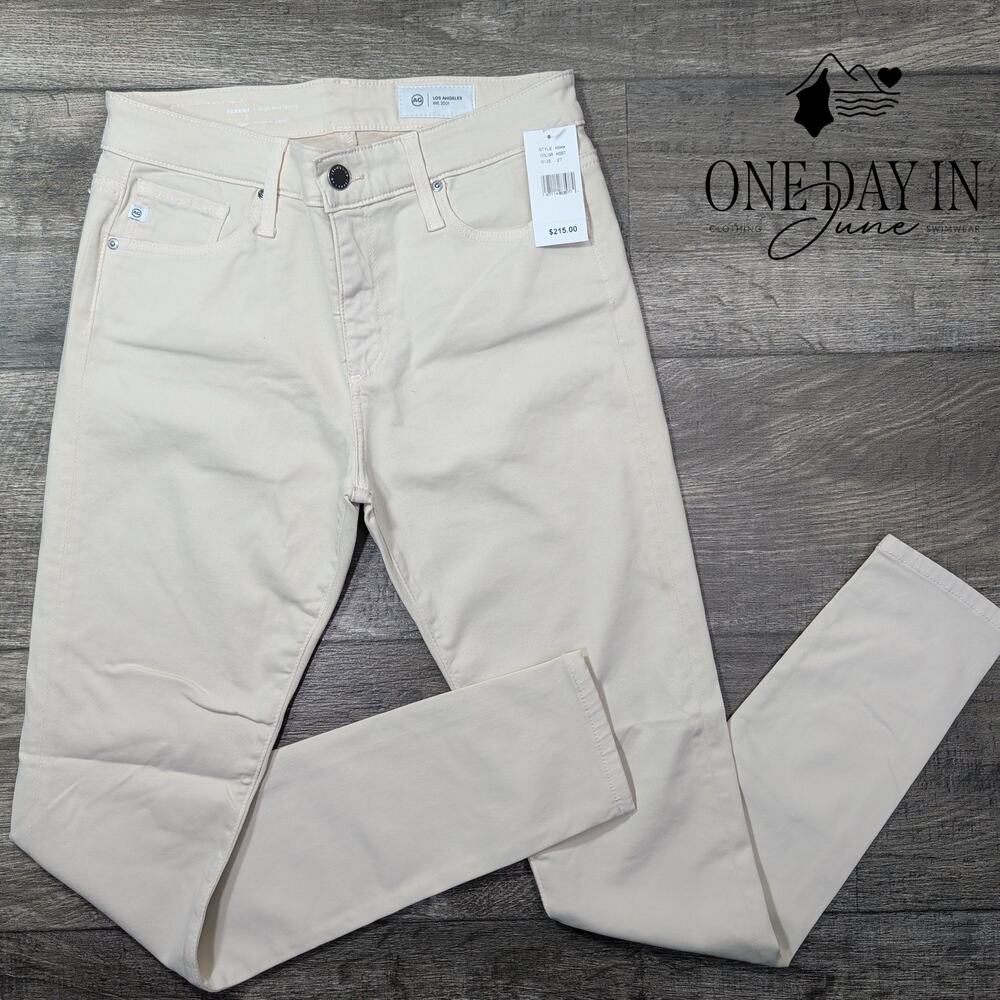AG Adriano Goldschmied Farrah High Rise Skinny Jeans Cream Stretch NWT Size 4